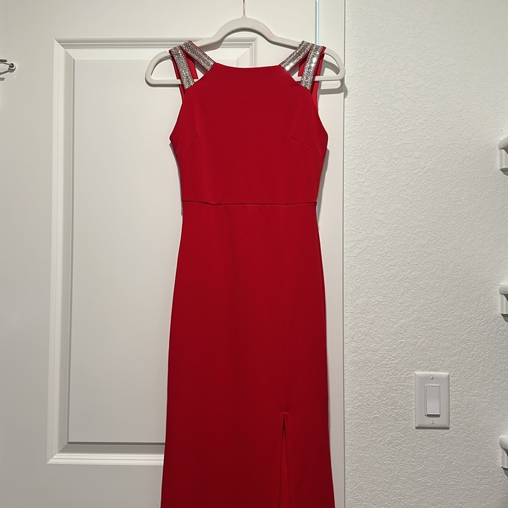 Fashion Nova Red Formal Gown Wedding Guest Dress